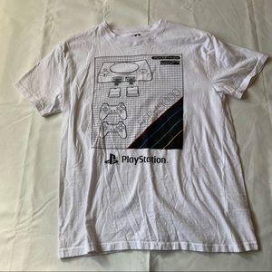 PlayStation white graphic short sleeve tee shirt size large Style PSH050AM